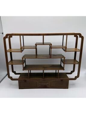1:12 Scale Dollhouse Miniature Display Shelf Unit with 3 Drawers, Brown